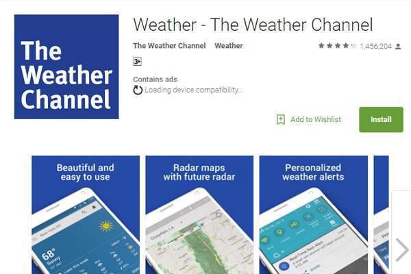 The Weather Chanel app